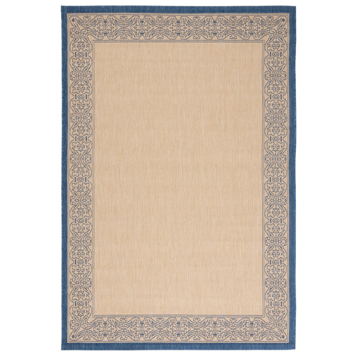 SAFAVIEH Outdoor CY2099-3101 Courtyard Natural / Blue Rug Image 1