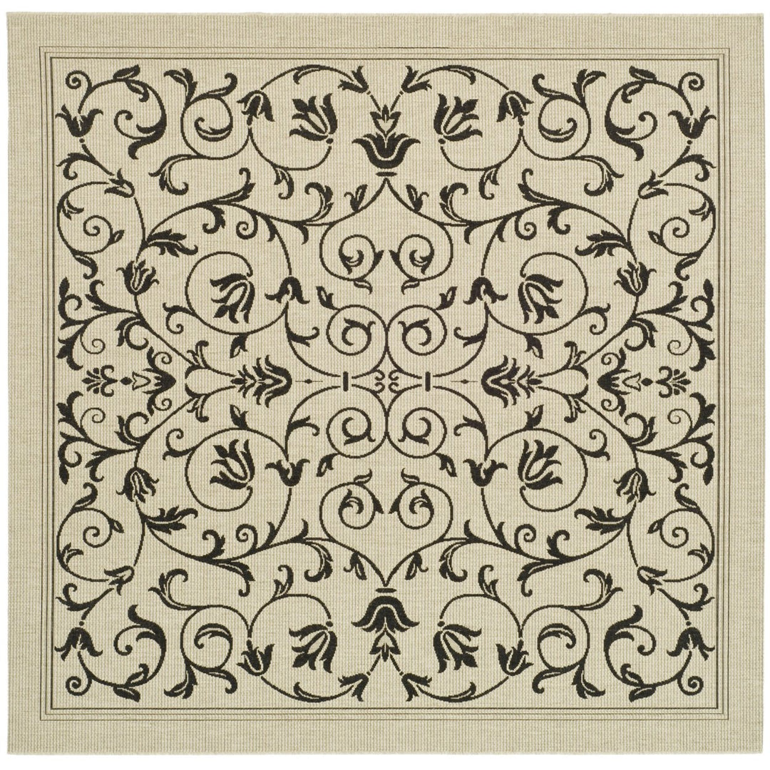 SAFAVIEH Indoor Outdoor CY2098-3901 Courtyard Sand / Black Rug Image 1