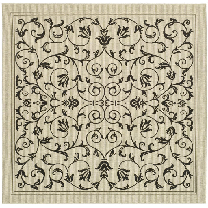 SAFAVIEH Indoor Outdoor CY2098-3901 Courtyard Sand / Black Rug Image 1