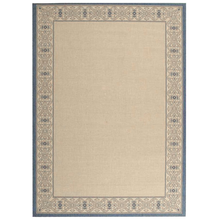 SAFAVIEH Outdoor CY2099-3101 Courtyard Natural / Blue Rug Image 7