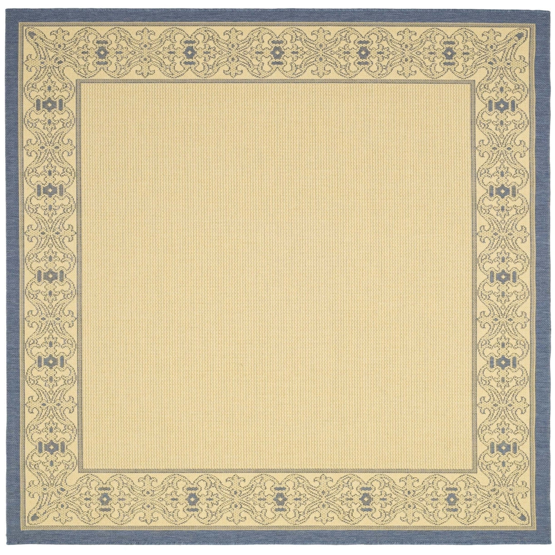 SAFAVIEH Outdoor CY2099-3101 Courtyard Natural / Blue Rug Image 9