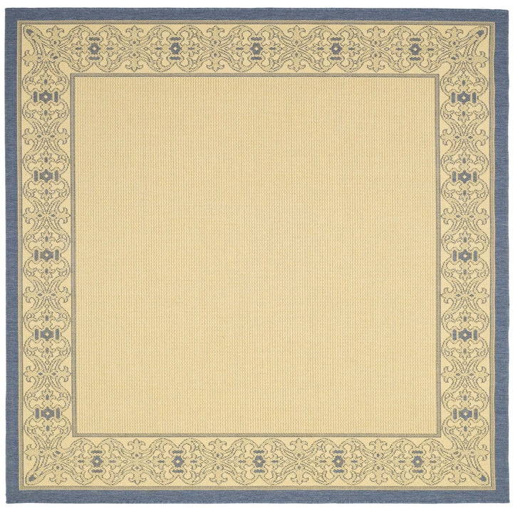 SAFAVIEH Outdoor CY2099-3101 Courtyard Natural / Blue Rug Image 9