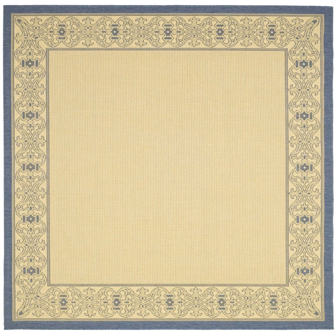 SAFAVIEH Outdoor CY2099-3101 Courtyard Natural / Blue Rug Image 1