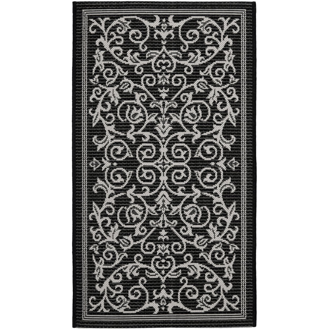 SAFAVIEH Indoor Outdoor CY2098-3908 Courtyard Black / Sand Rug Image 1