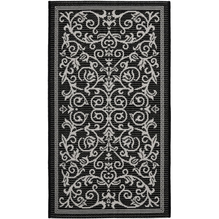 SAFAVIEH Indoor Outdoor CY2098-3908 Courtyard Black / Sand Rug Image 1