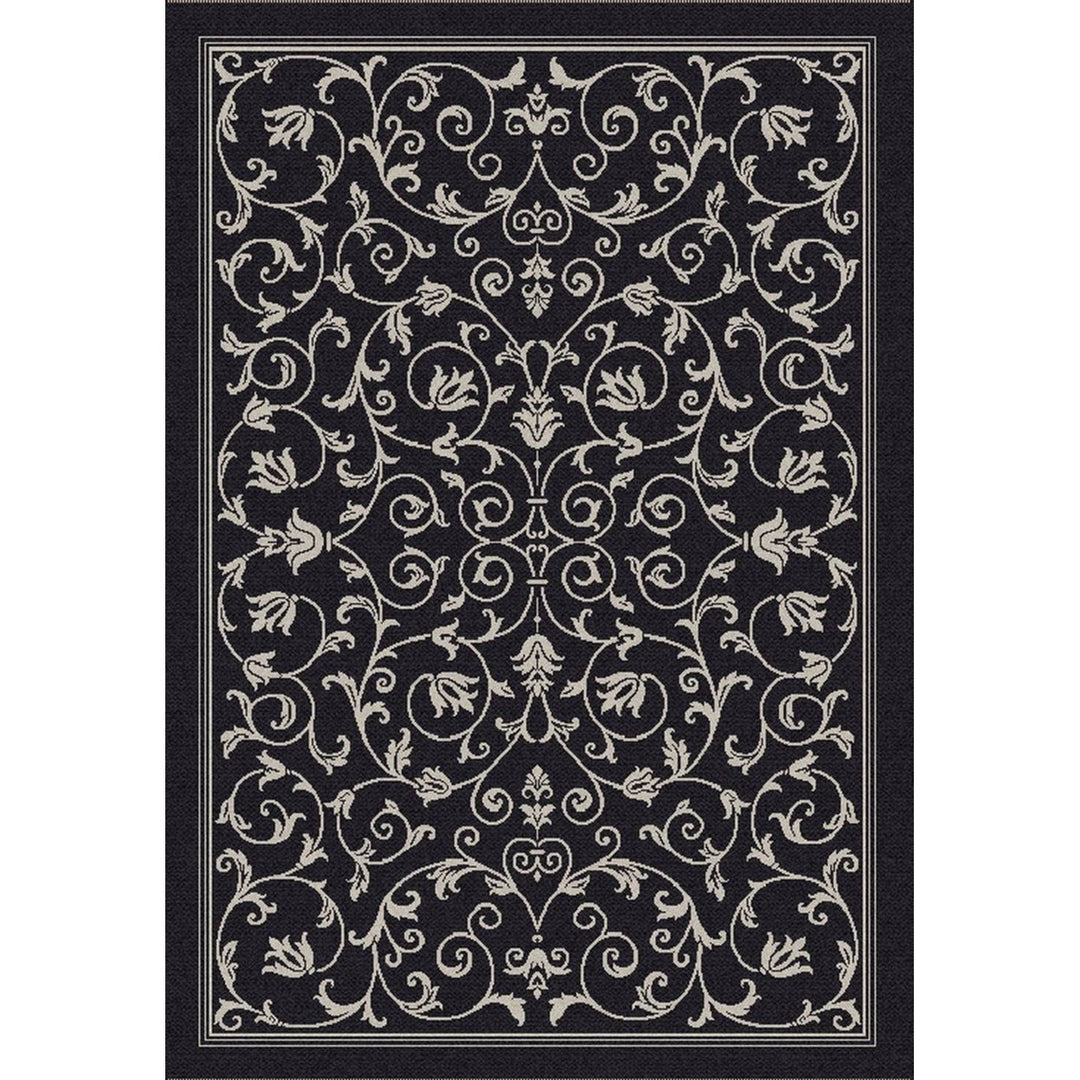 SAFAVIEH Indoor Outdoor CY2098-3908 Courtyard Black / Sand Rug Image 1