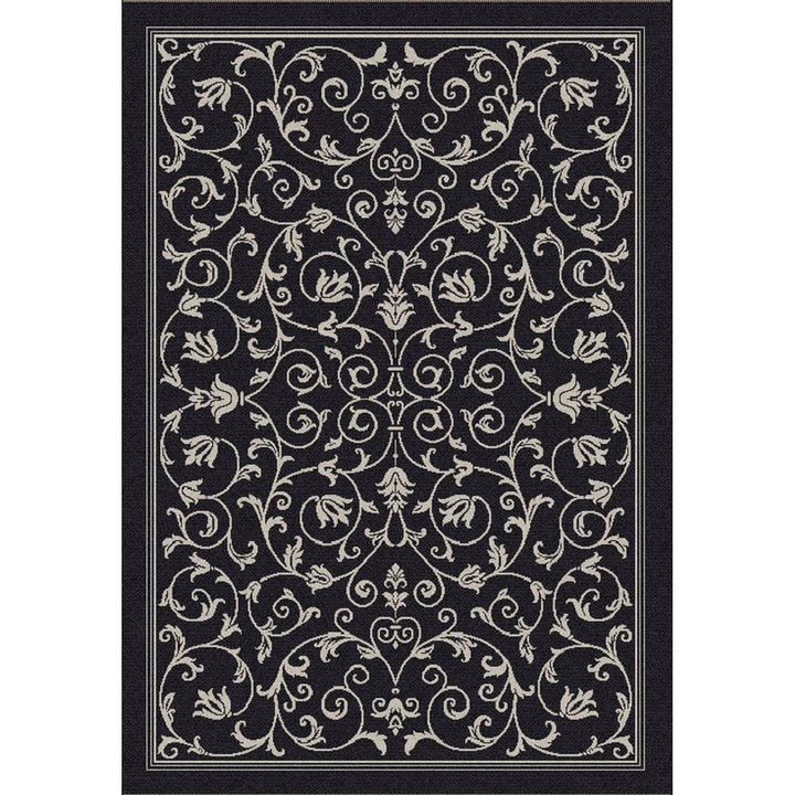 SAFAVIEH Indoor Outdoor CY2098-3908 Courtyard Black / Sand Rug Image 1