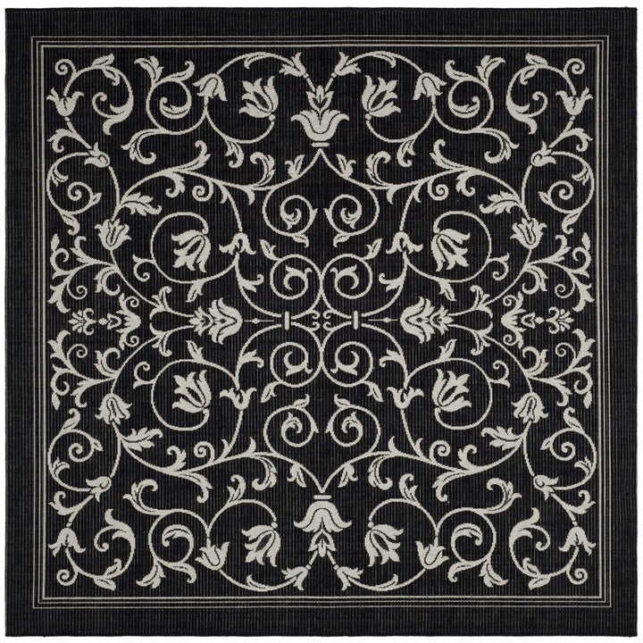 SAFAVIEH Indoor Outdoor CY2098-3908 Courtyard Black / Sand Rug Image 1