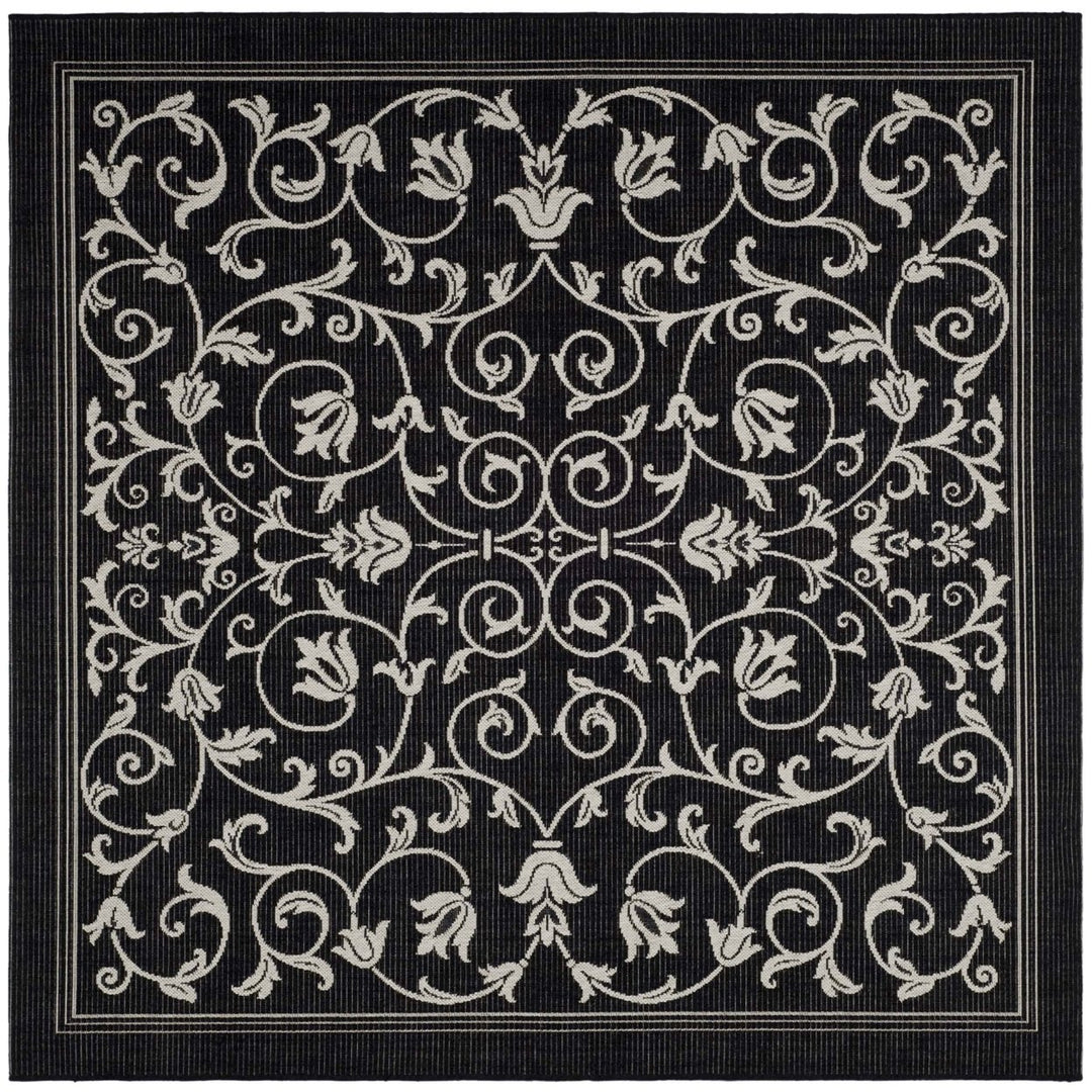 SAFAVIEH Indoor Outdoor CY2098-3908 Courtyard Black / Sand Rug Image 1