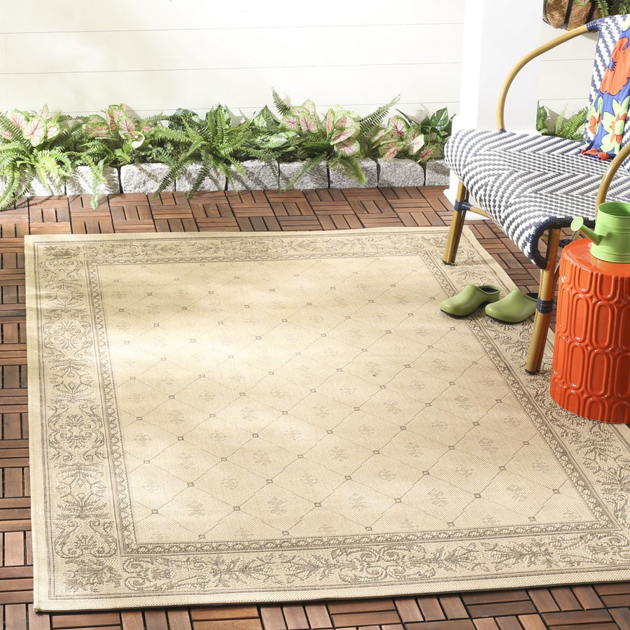 SAFAVIEH Outdoor CY2326-3001 Courtyard Natural / Brown Rug Image 1