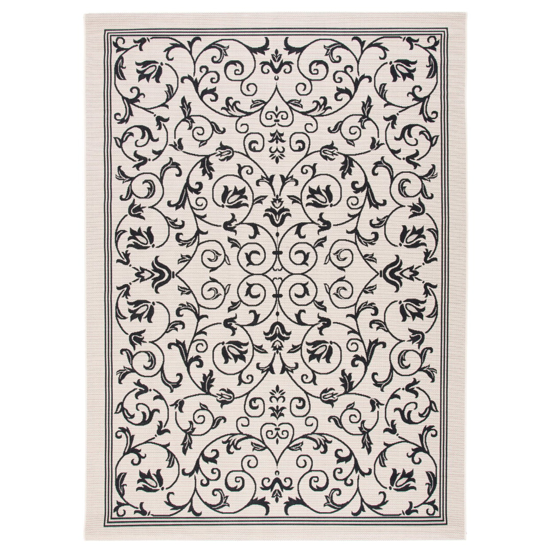 SAFAVIEH Indoor Outdoor CY2098-3908 Courtyard Black / Sand Rug Image 1