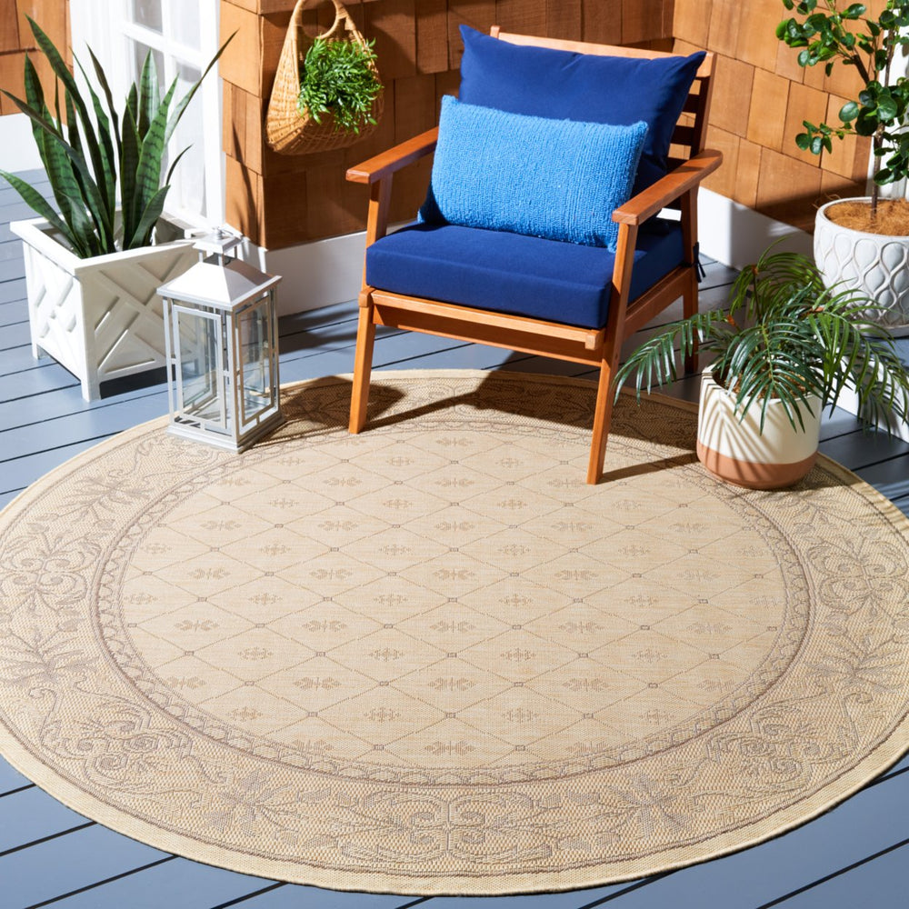 SAFAVIEH Outdoor CY2326-3001 Courtyard Natural / Brown Rug Image 2