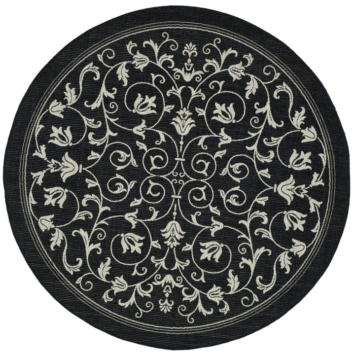 SAFAVIEH Indoor Outdoor CY2098-3908 Courtyard Black / Sand Rug Image 1