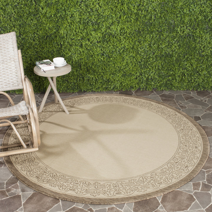 SAFAVIEH Outdoor CY2099-3001 Courtyard Natural / Brown Rug Image 11