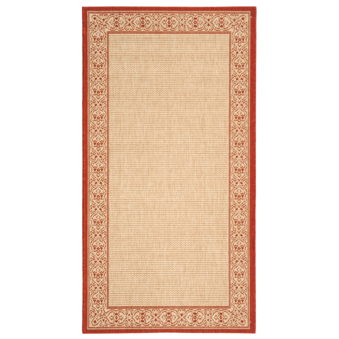 SAFAVIEH Outdoor CY2099-3701 Courtyard Natural / Red Rug Image 4