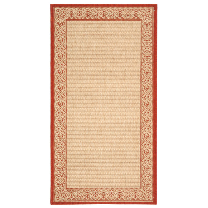 SAFAVIEH Outdoor CY2099-3701 Courtyard Natural / Red Rug Image 4