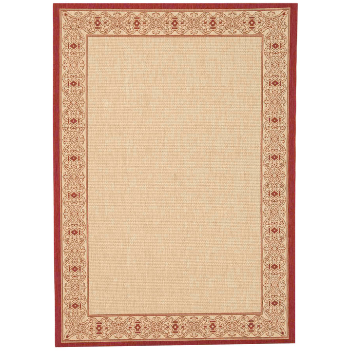 SAFAVIEH Outdoor CY2099-3701 Courtyard Natural / Red Rug Image 5