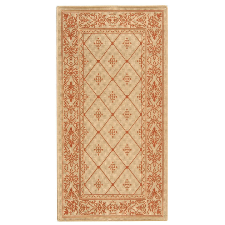 SAFAVIEH Outdoor CY2326-3201 Courtyard Natural / Terra Rug Image 1