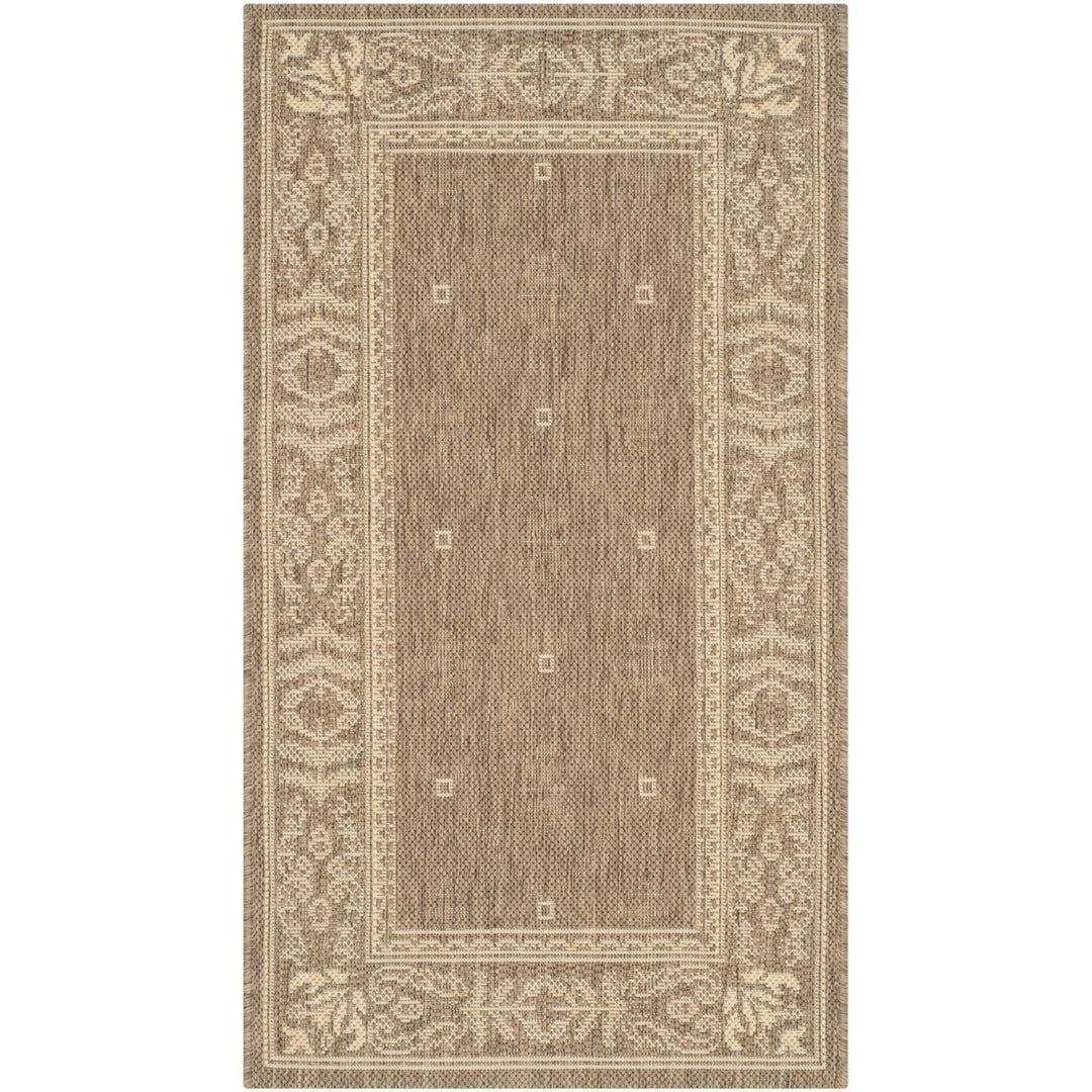 SAFAVIEH Outdoor CY2326-3009 Courtyard Brown / Natural Rug Image 1