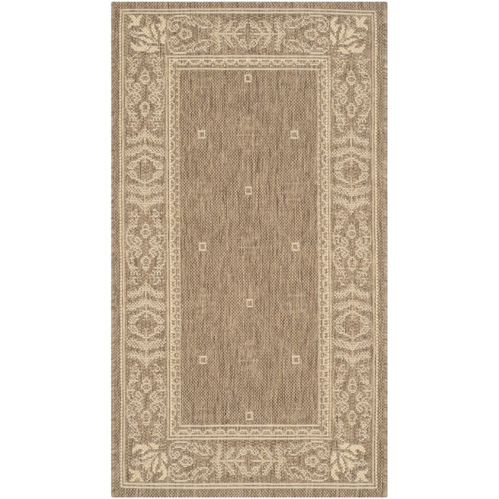 SAFAVIEH Outdoor CY2326-3009 Courtyard Brown / Natural Rug Image 1