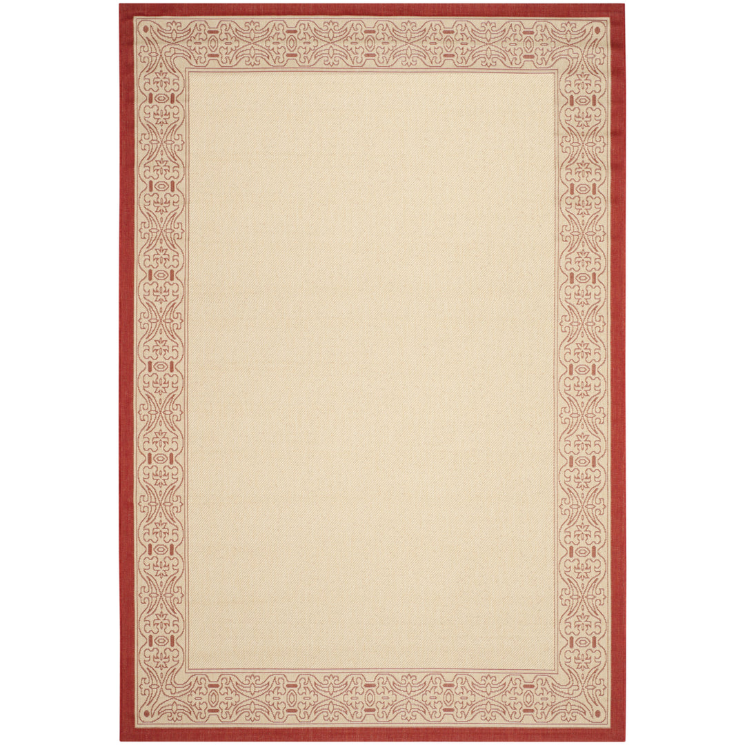SAFAVIEH Outdoor CY2099-3701 Courtyard Natural / Red Rug Image 7