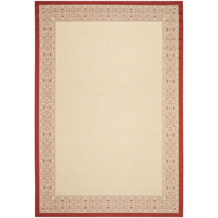 SAFAVIEH Outdoor CY2099-3701 Courtyard Natural / Red Rug Image 7