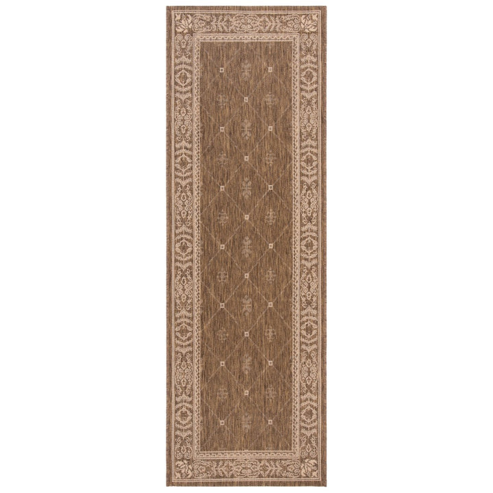 SAFAVIEH Outdoor CY2326-3009 Courtyard Brown / Natural Rug Image 1