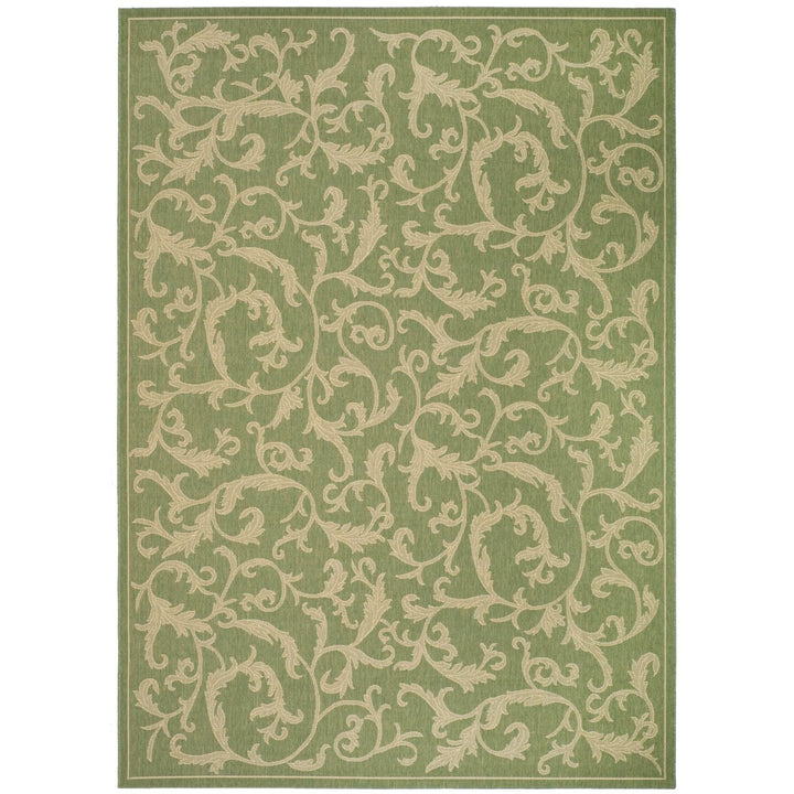 SAFAVIEH Outdoor CY2653-1E06 Courtyard Olive / Natural Rug Image 1