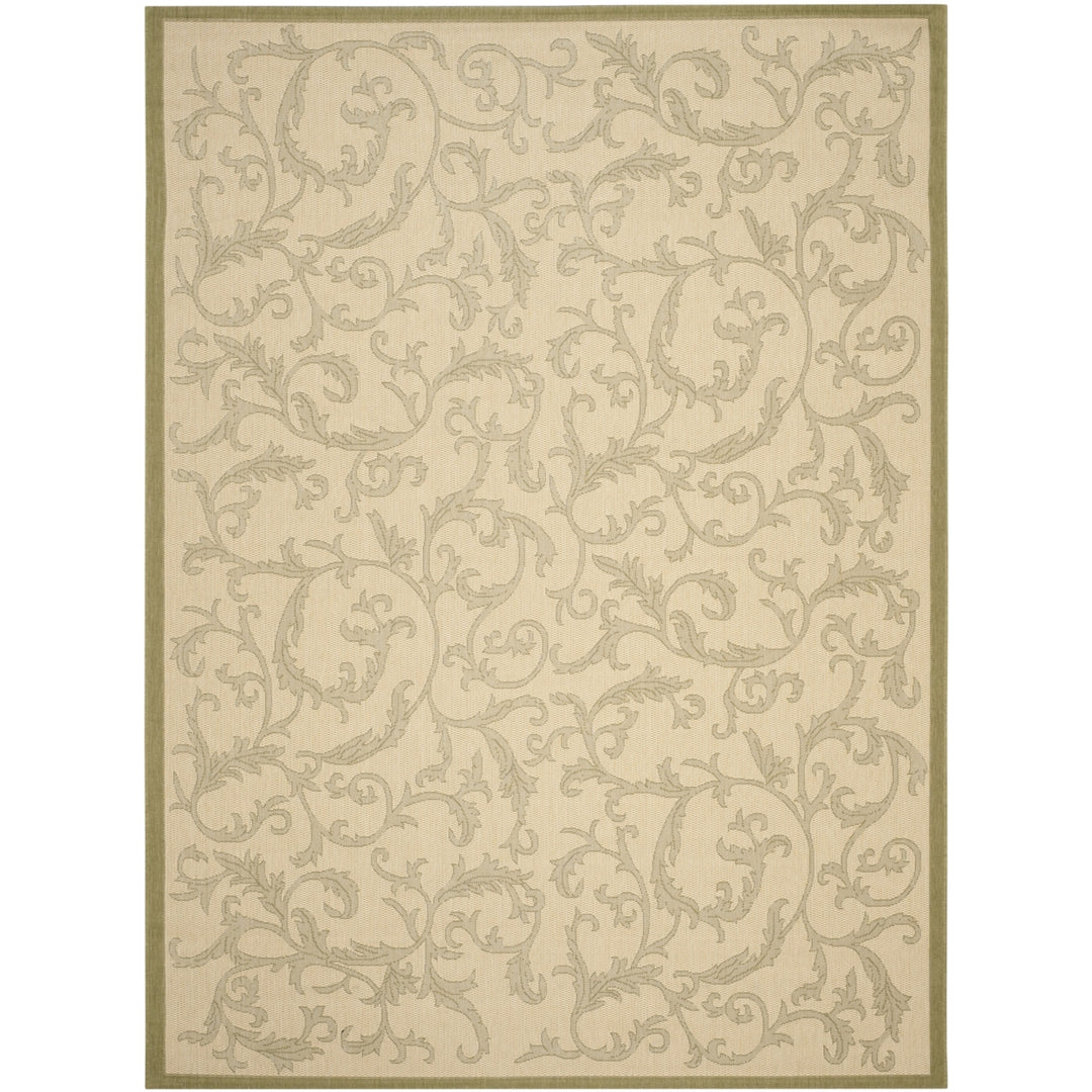 SAFAVIEH Outdoor CY2653-1E01 Courtyard Natural / Olive Rug Image 4