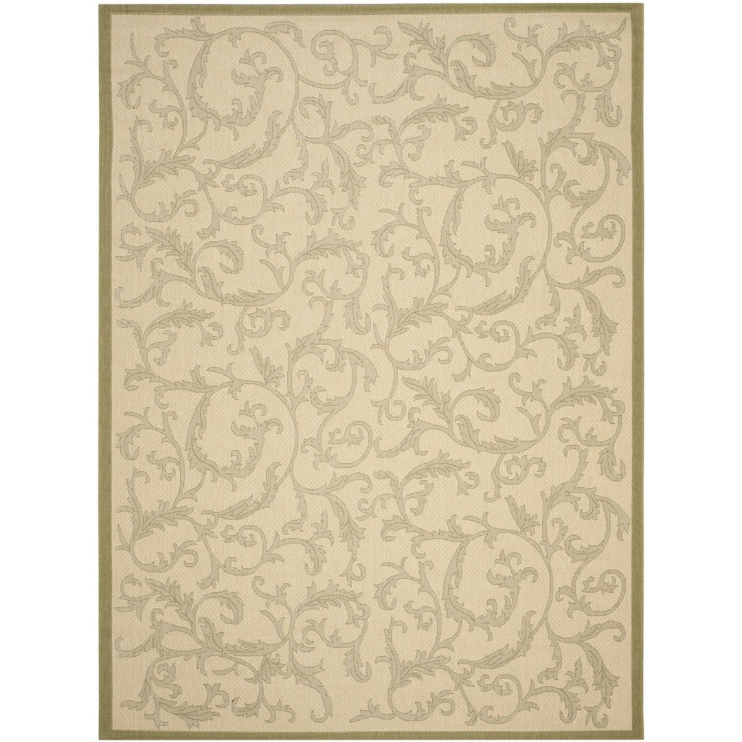 SAFAVIEH Outdoor CY2653-1E01 Courtyard Natural / Olive Rug Image 1