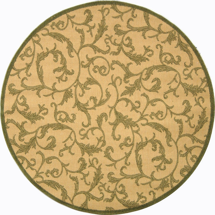 SAFAVIEH Outdoor CY2653-1E01 Courtyard Natural / Olive Rug Image 5
