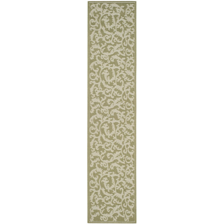 SAFAVIEH Outdoor CY2653-1E06 Courtyard Olive / Natural Rug Image 1