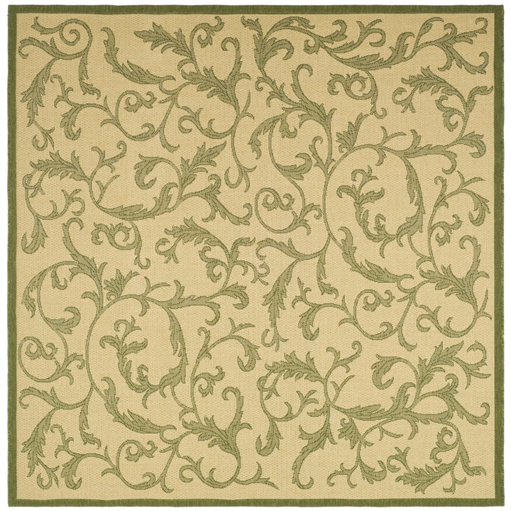 SAFAVIEH Outdoor CY2653-1E01 Courtyard Natural / Olive Rug Image 7