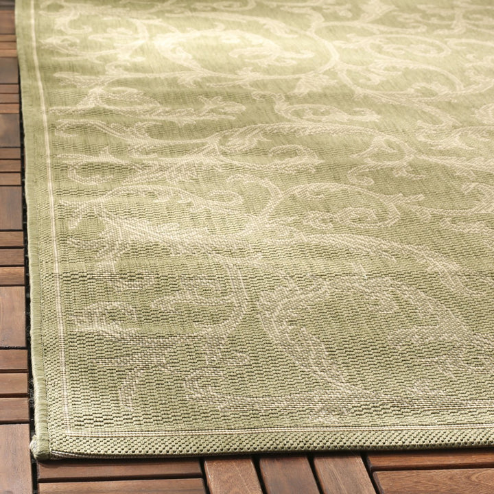 SAFAVIEH Outdoor CY2653-1E06 Courtyard Olive / Natural Rug Image 6