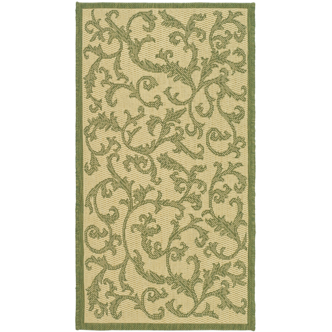 SAFAVIEH Outdoor CY2653-1E01 Courtyard Natural / Olive Rug Image 9