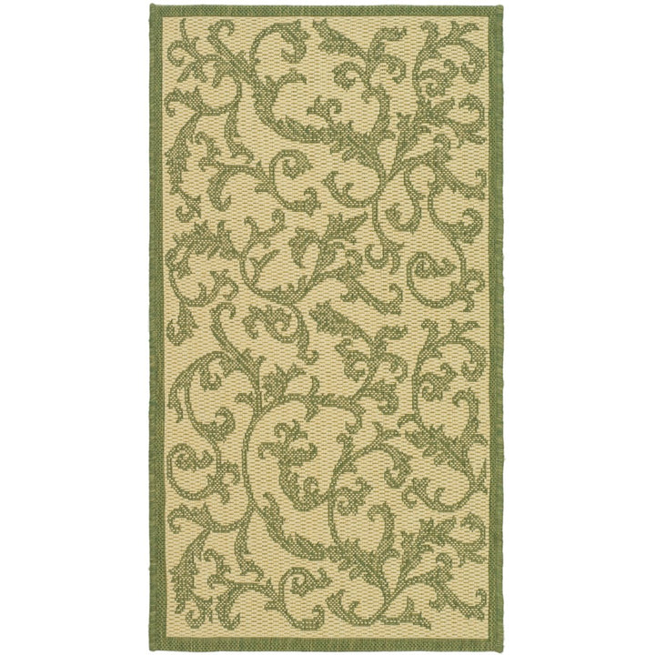 SAFAVIEH Outdoor CY2653-1E01 Courtyard Natural / Olive Rug Image 1