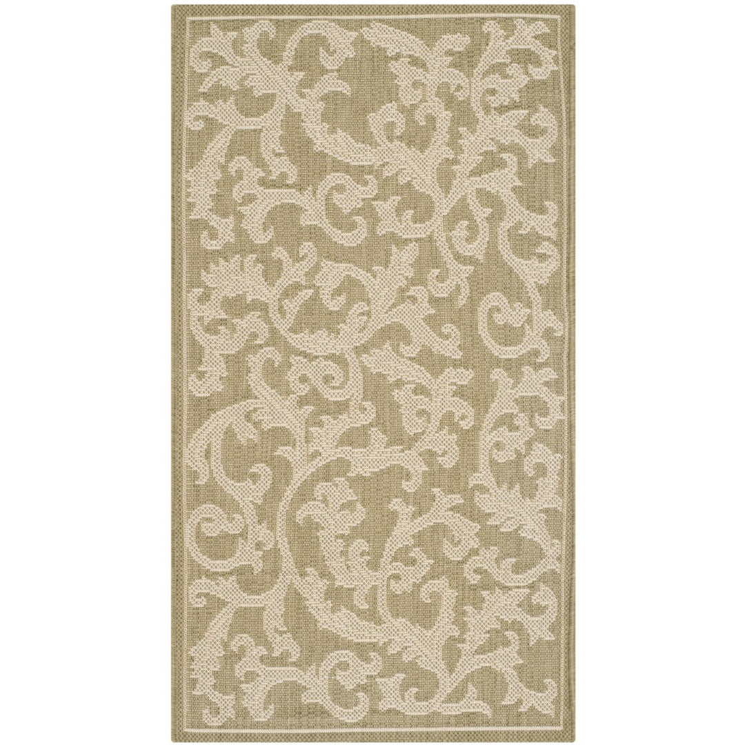 SAFAVIEH Outdoor CY2653-1E06 Courtyard Olive / Natural Rug Image 1