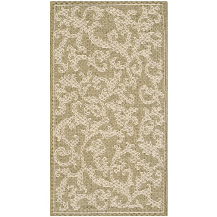 SAFAVIEH Outdoor CY2653-1E06 Courtyard Olive / Natural Rug Image 1