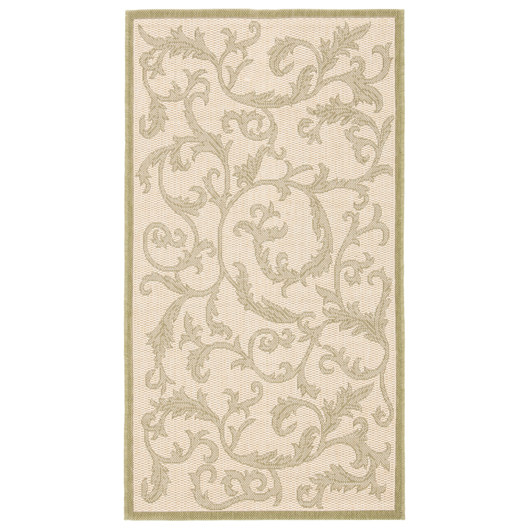 SAFAVIEH Outdoor CY2653-1E01 Courtyard Natural / Olive Rug Image 10