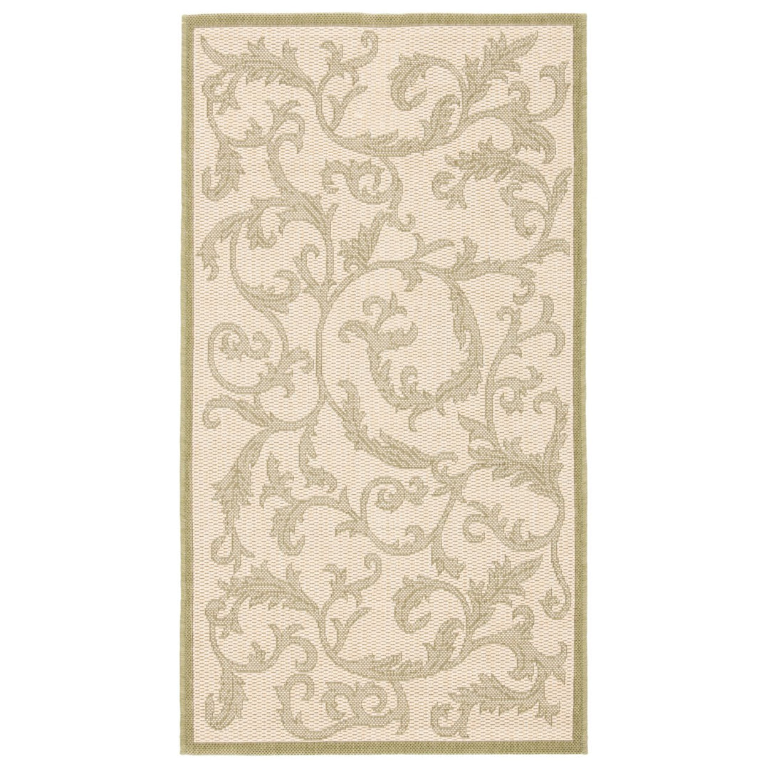 SAFAVIEH Outdoor CY2653-1E01 Courtyard Natural / Olive Rug Image 1