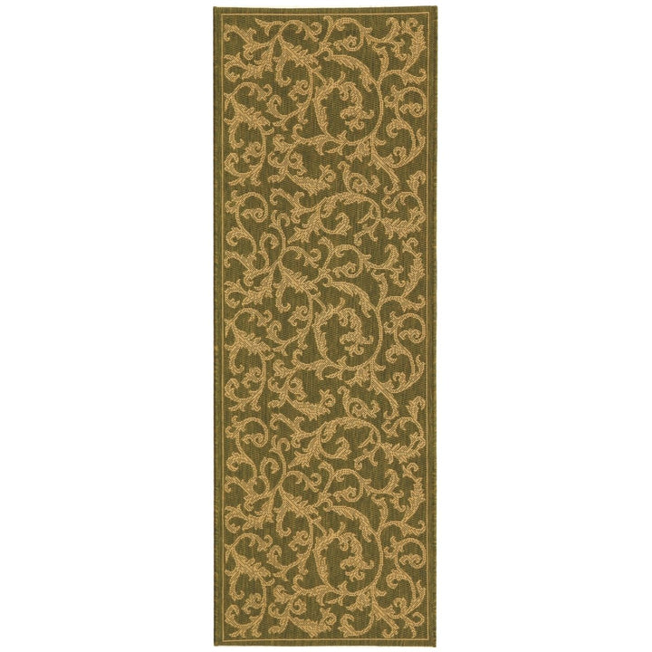 SAFAVIEH Outdoor CY2653-1E06 Courtyard Olive / Natural Rug Image 9