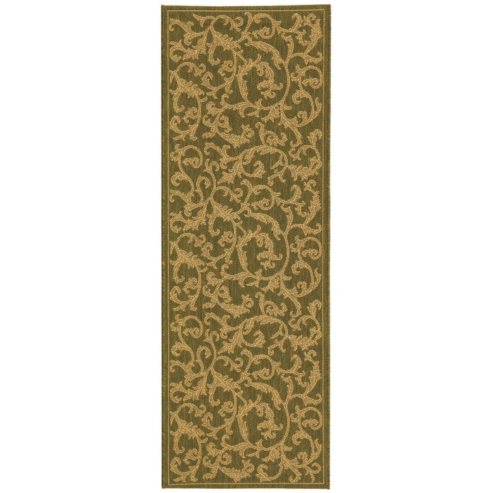 SAFAVIEH Outdoor CY2653-1E06 Courtyard Olive / Natural Rug Image 1