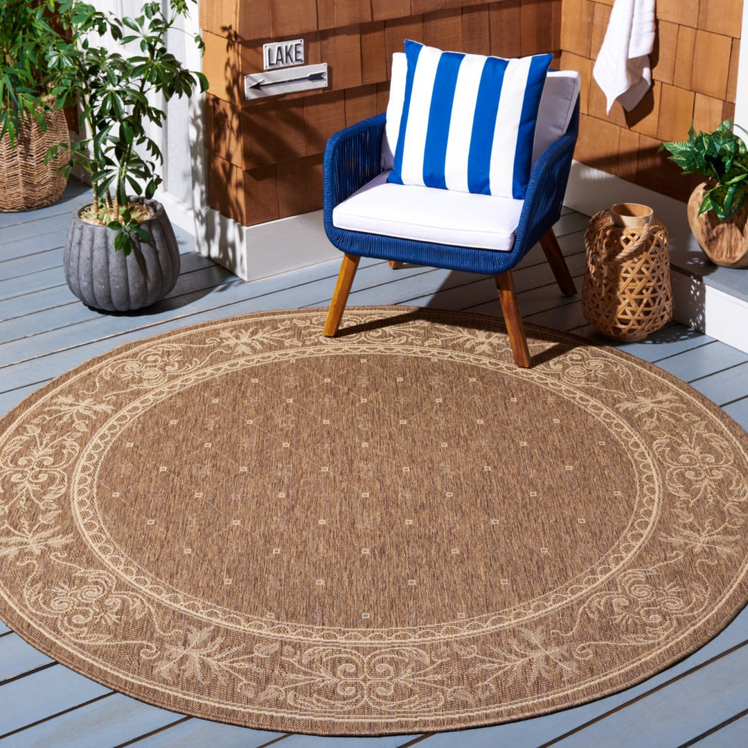 SAFAVIEH Outdoor CY2326-3009 Courtyard Brown / Natural Rug Image 12
