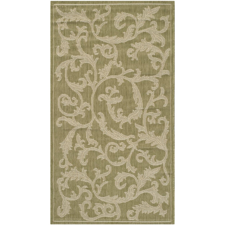 SAFAVIEH Outdoor CY2653-1E06 Courtyard Olive / Natural Rug Image 10