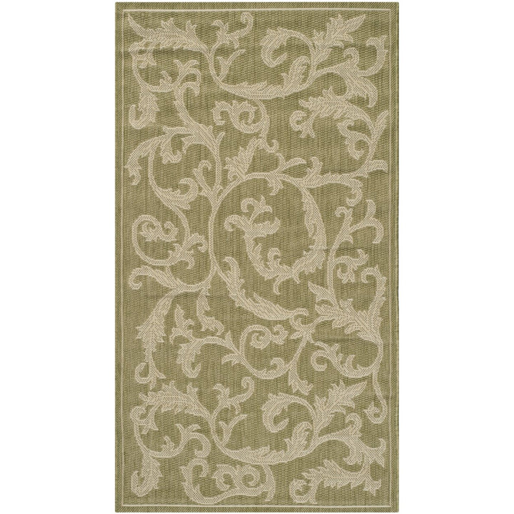 SAFAVIEH Outdoor CY2653-1E06 Courtyard Olive / Natural Rug Image 1