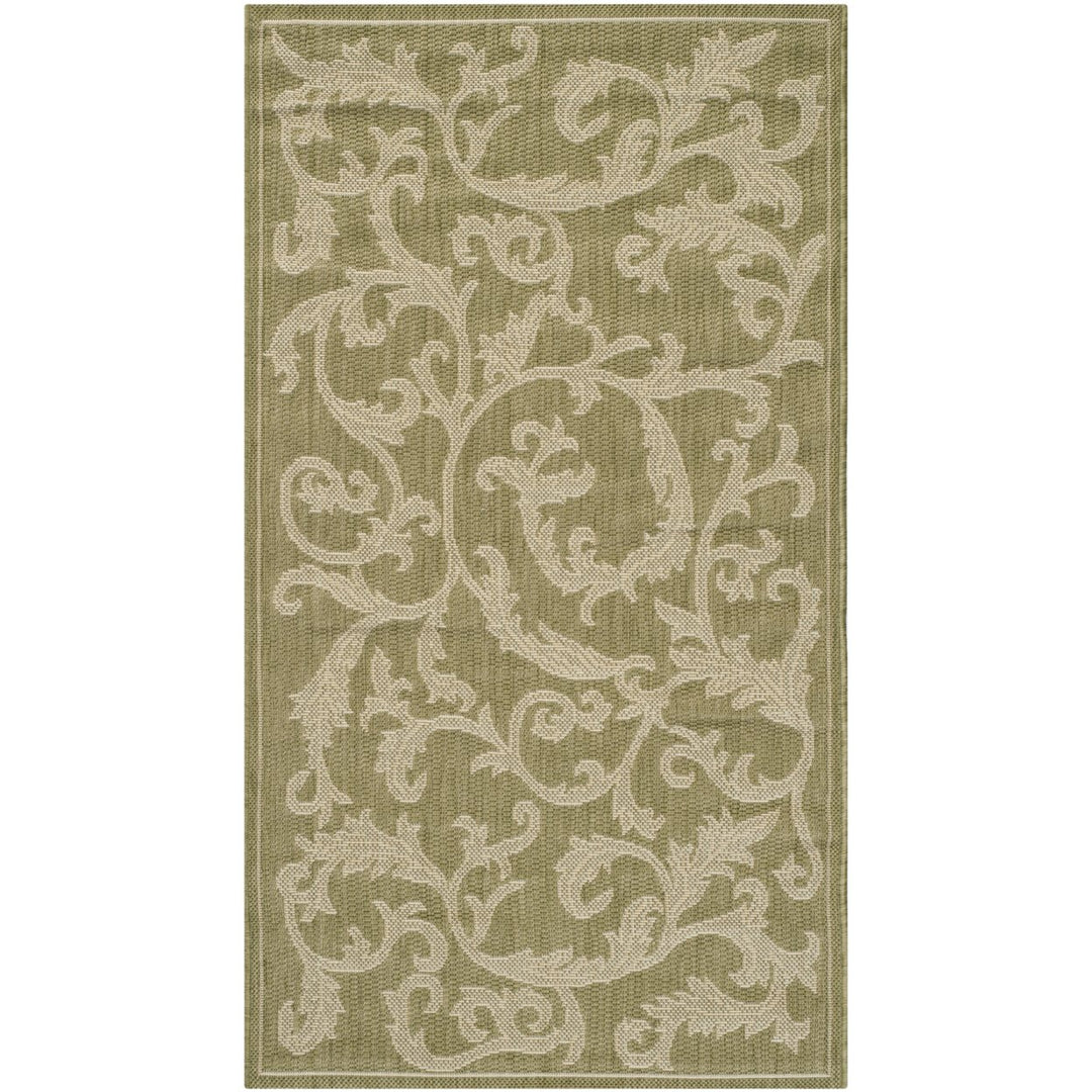 SAFAVIEH Outdoor CY2653-1E06 Courtyard Olive / Natural Rug Image 1