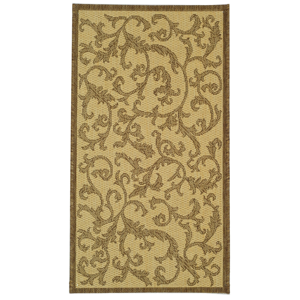 SAFAVIEH Outdoor CY2653-3001 Courtyard Natural / Brown Rug Image 2