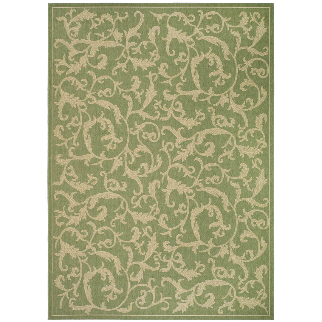 SAFAVIEH Outdoor CY2653-1E06 Courtyard Olive / Natural Rug Image 11