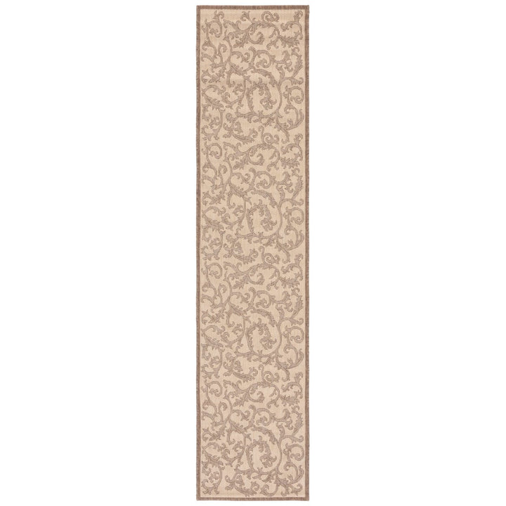 SAFAVIEH Outdoor CY2653-3001 Courtyard Natural / Brown Rug Image 1