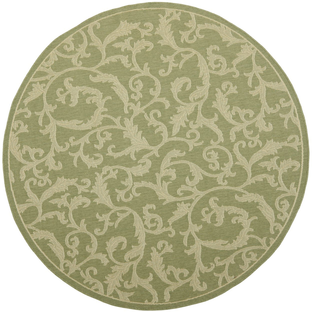 SAFAVIEH Outdoor CY2653-1E06 Courtyard Olive / Natural Rug Image 1